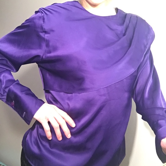 Jones of New York Petite Periwinkle blouse - Picture 4 of 7